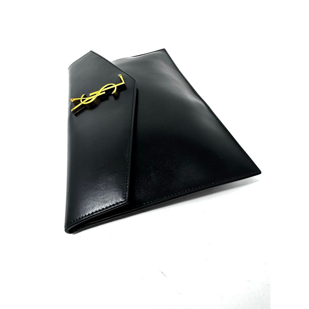 Saint Laurent Uptown Black Leather Pouch with Dustbag - Picture 7 of 10